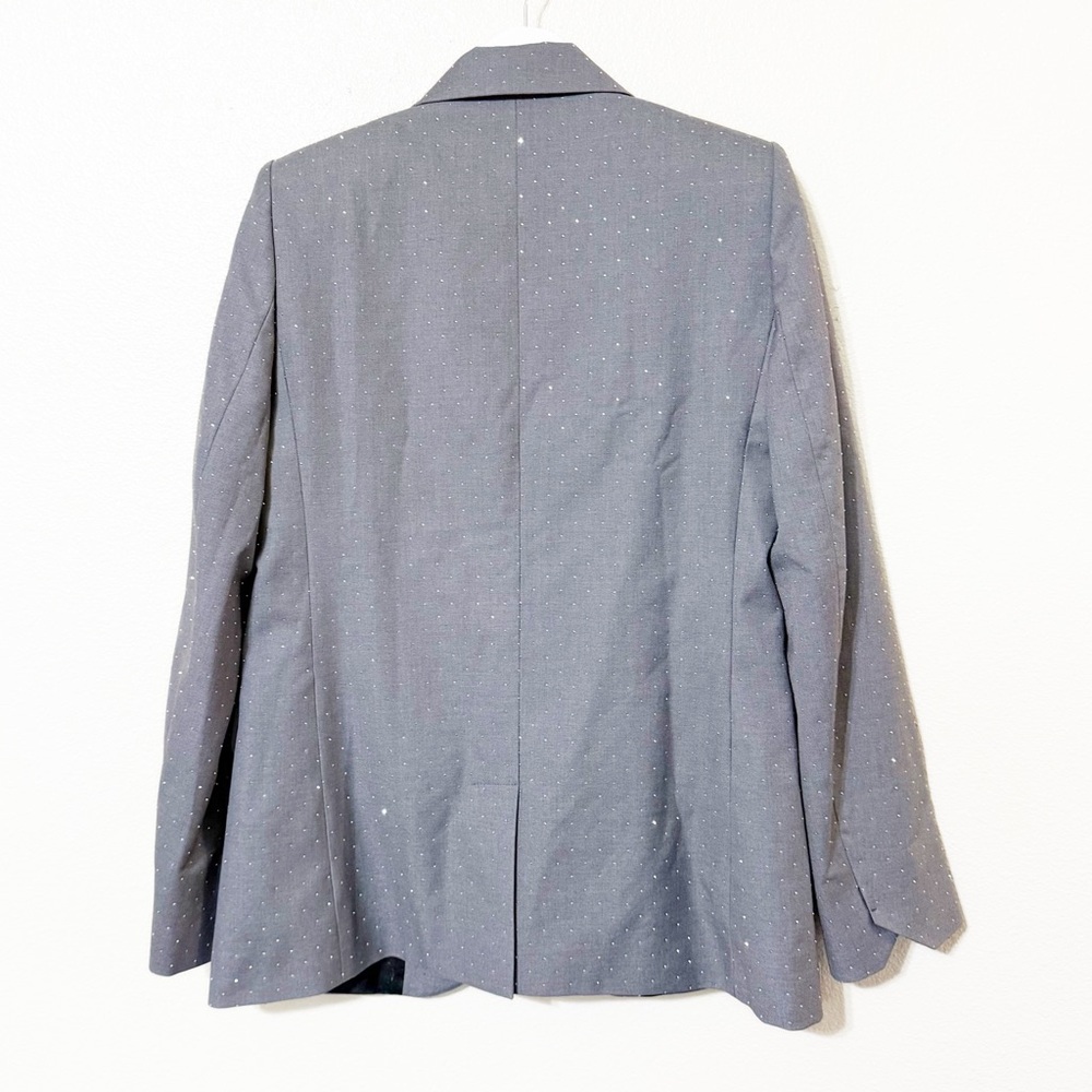 Zadig & Voltaire Valse Polka Dot Rhinestone Embellished Grey Structured Blazer - Picture 8 of 12